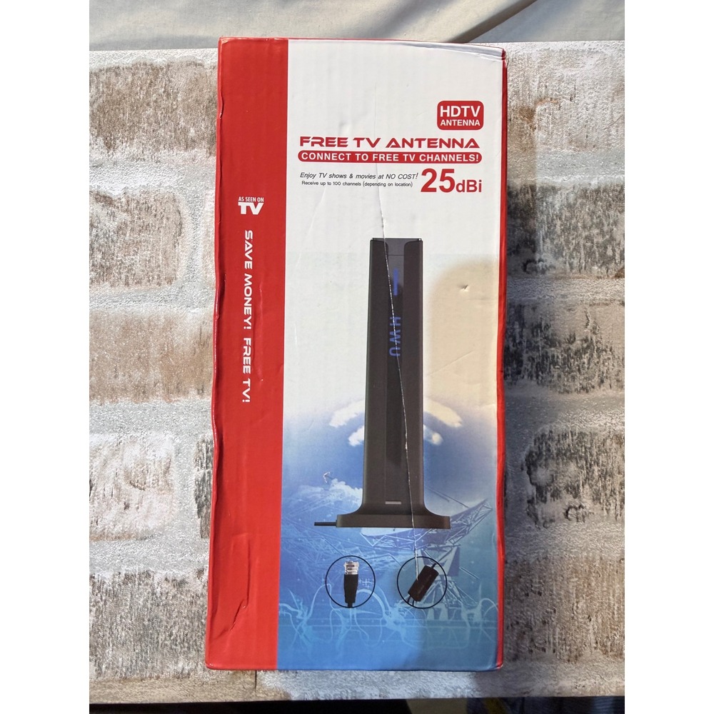 As Seen On TV‎ Indoor HDTV Antenna 25dBi 4K 1080p Black with 5M Cable